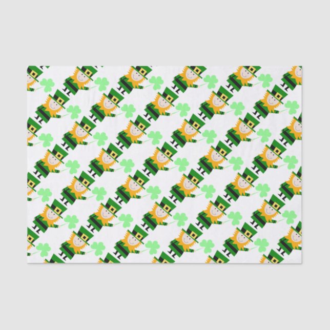 Mousseline Happy Little Leprechaun 10" x 15" Papier Tissu (Recto)