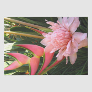 Mousseline Heliconia Ginger rose Papier Tissu