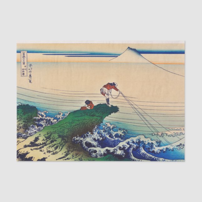 Mousseline HOKUSAI JAPONAIS BLOC EN BOIS IMPRIMER Papier Tiss (Recto)