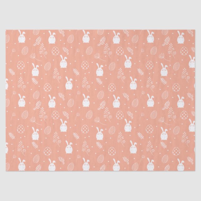 Mousseline Hop & Hide - Papier Tissu Bunny de Pâques (Recto)