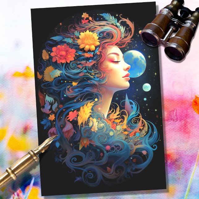 Mousseline Imaginaire Lune Fille 1 Découpage papier (Créateur téléchargé)