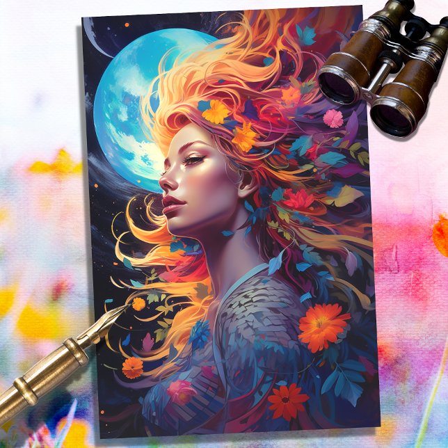 Mousseline Imaginaire Lune Fille 4 Découpage papier (Créateur téléchargé)