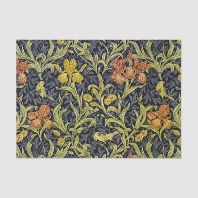 Mousseline Iris William Morris Motif Tissus Papier papier (Recto)