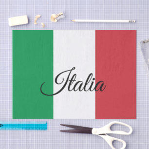 Mousseline Italie & Italie Drapeau papier / mode Texte
