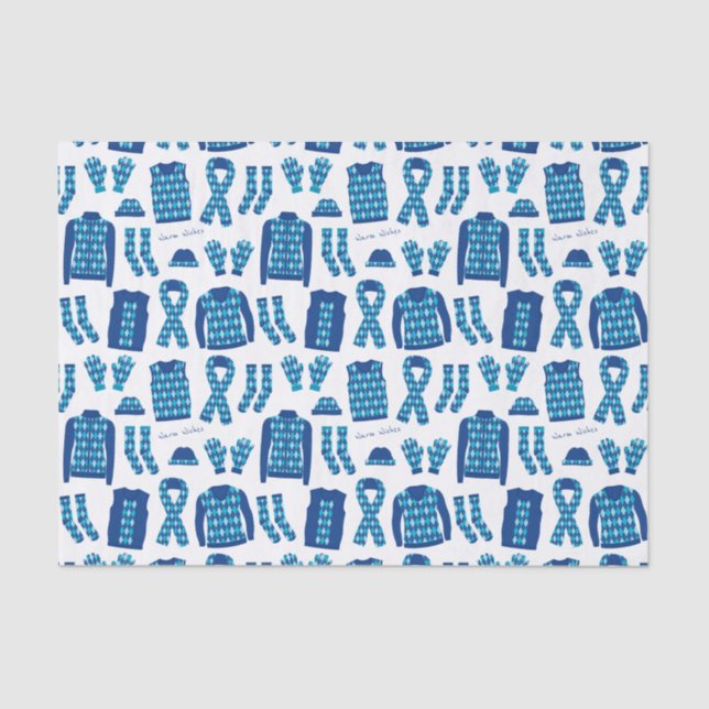 Mousseline Jacquard Bleu Motif Articles Tissu Papier (Recto)