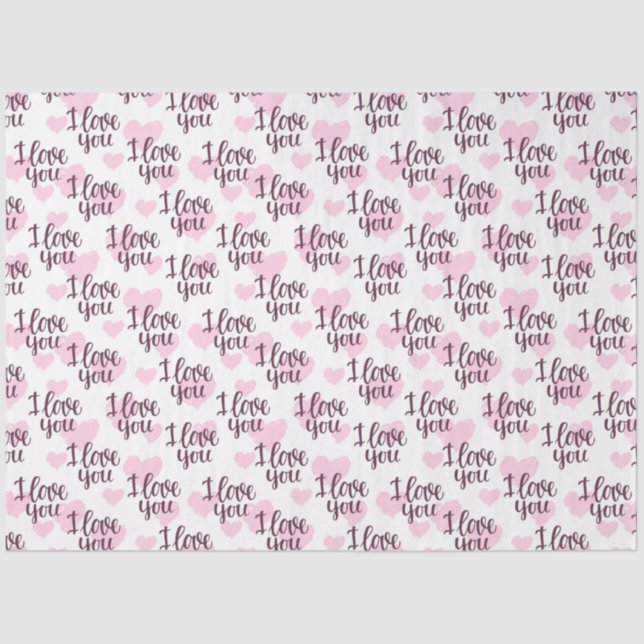 Mousseline Je T'Aime Papier Tissu (Recto)