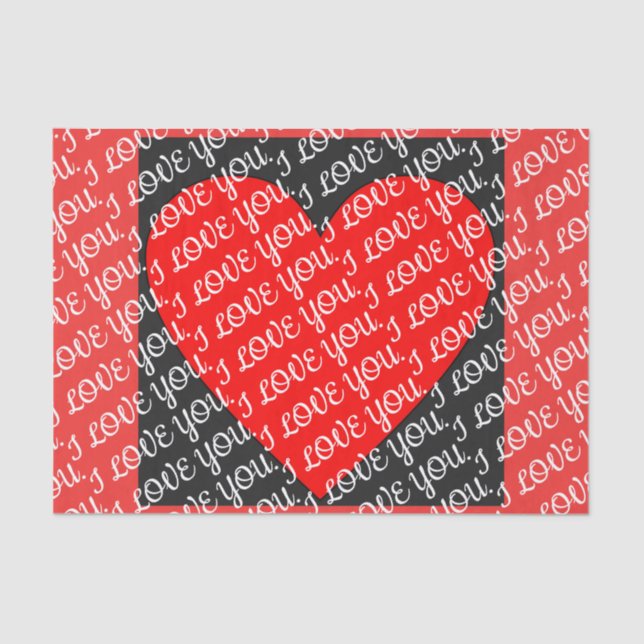 Mousseline JE T'AIME Papier Tissu (Recto)