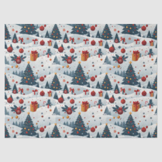 Mousseline Joli papier cadeau à motif de sapins de Noël