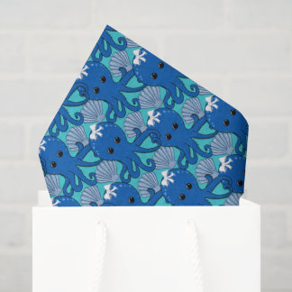 Mousseline Joli papier tissue Pieuvre et Coquillage Cadeau Ka
