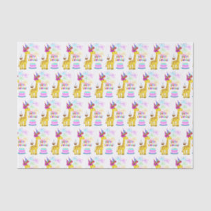 Mousseline Joyeuse Giraffe en papier Tissu Anniversaire