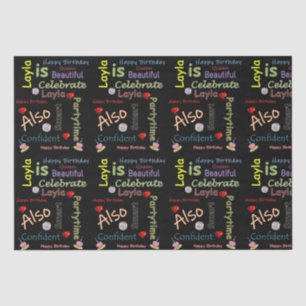 Mousseline Joyeux Anniversaire papier Tissu Layla