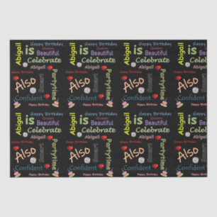 Mousseline Joyeux Anniversaire Tissu Papier Abigail