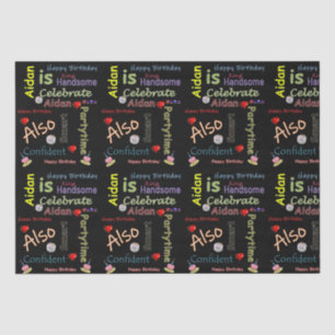 Mousseline Joyeux Anniversaire Tissu Papier Aidan