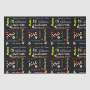 Mousseline Joyeux Anniversaire Tissu Papier Mateo