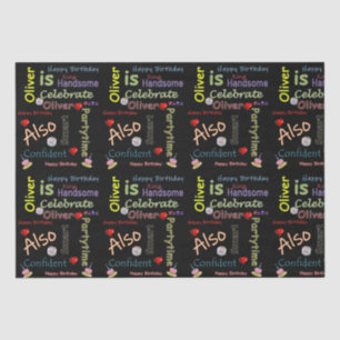 Mousseline Joyeux Anniversaire Tissu Papier Oliver