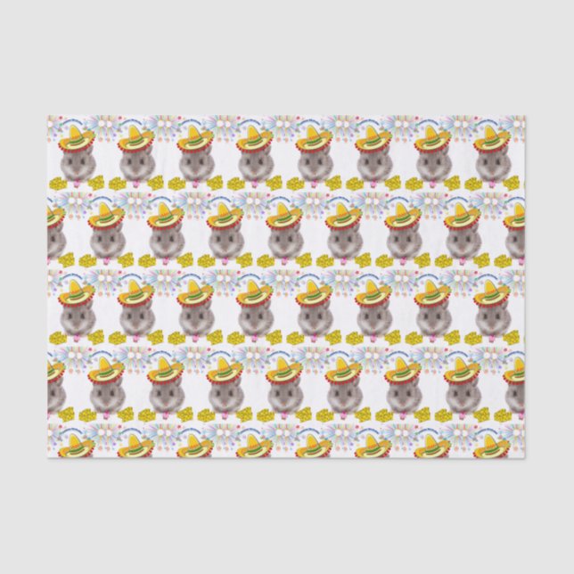 Mousseline Joyeux Anniversaire Tissue Mice Papier (Recto)