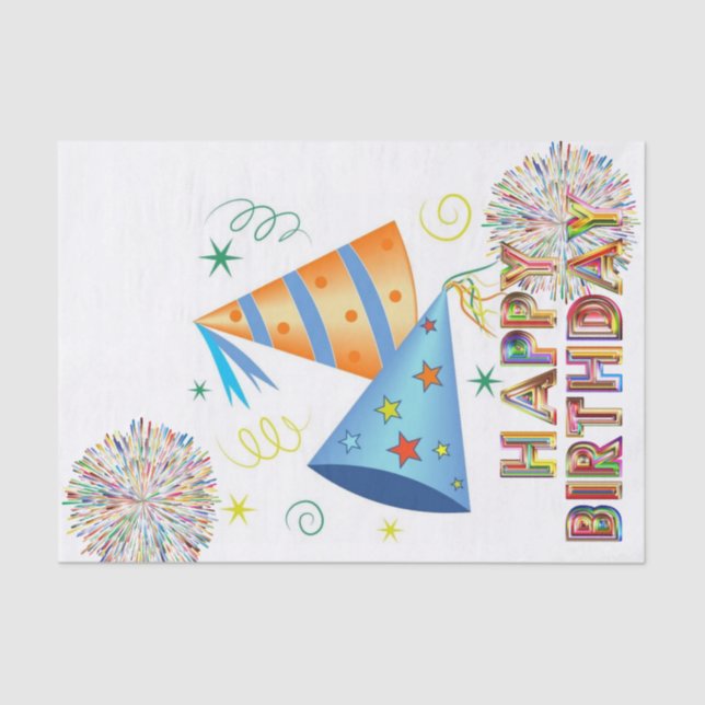 Mousseline Joyeux Anniversaire Tissue Papier Anniversaire Cas (Recto)