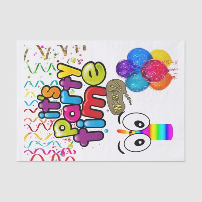 Mousseline Joyeux Anniversaire Tissue Papier C'est Fête Heure (Recto)