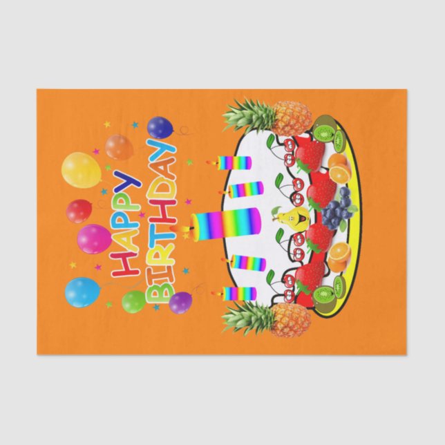 Mousseline Joyeux gâteau de fruits en papier de tissus d'anni (Recto)