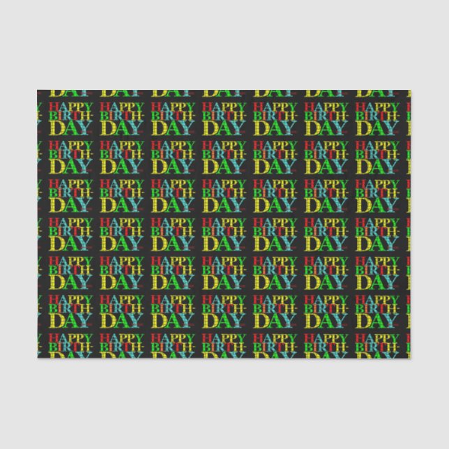 Mousseline Joyeux papier de tissus d'anniversaire (Recto)