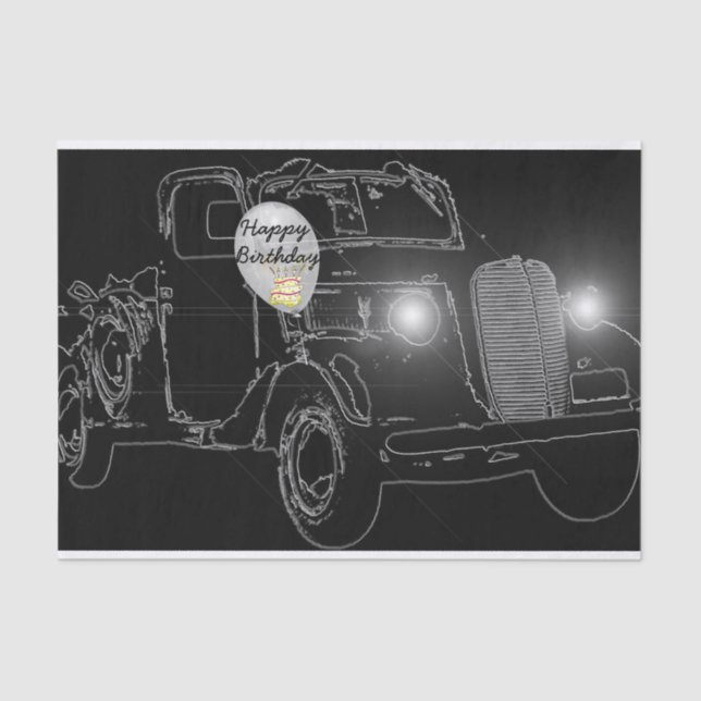 Mousseline Joyeux papier de tissus d'anniversaire (Recto)