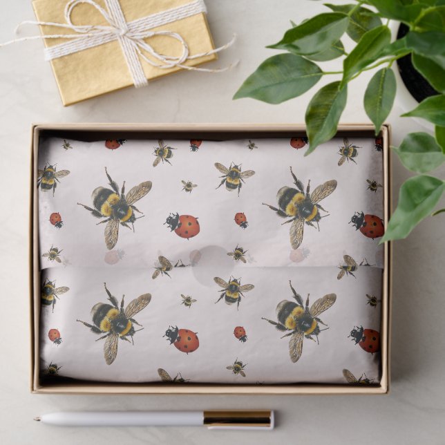 Mousseline Ladybugs in Bees papier motif (Cadeau)