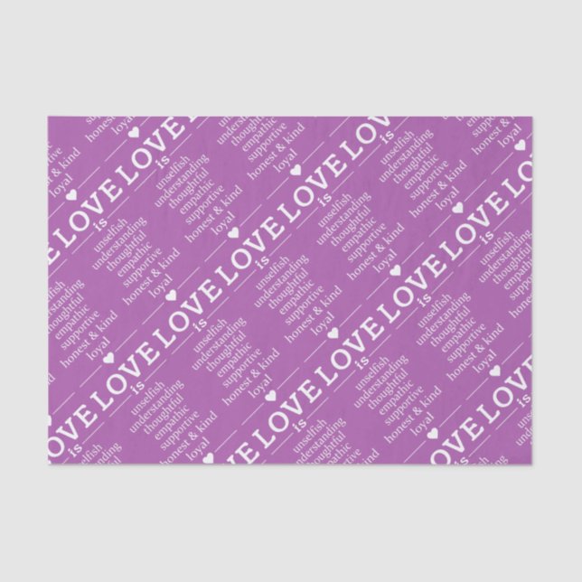 Mousseline L'amour est ... papier de tissu couleur personnali (Recto)