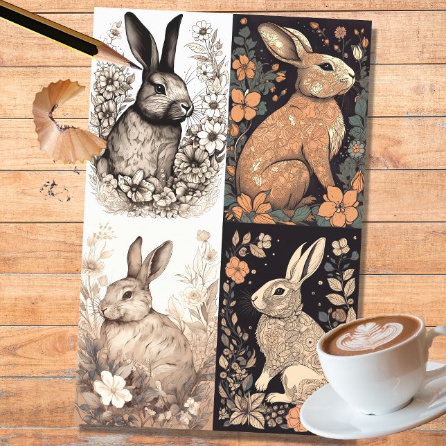 Mousseline Lapin en ligne Art Collage 1 papier décolpage (Créateur téléchargé)