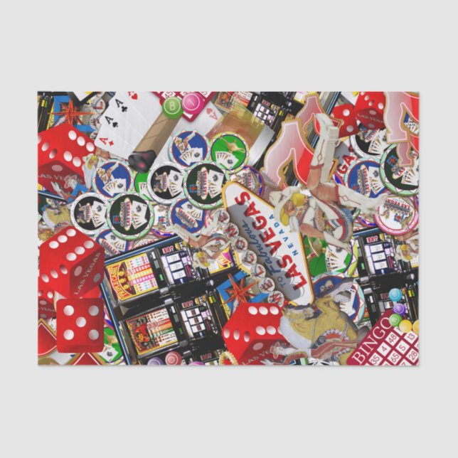 Mousseline Las Vegas Icons - Gamblers Delight Tissu Papier (Recto)