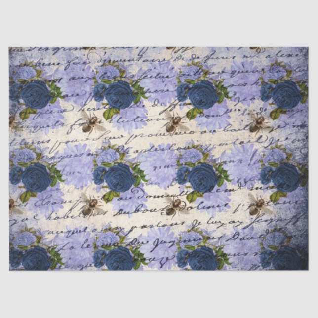 Mousseline Le Blue Bee Series Design 11 Tissu Papier (Recto)