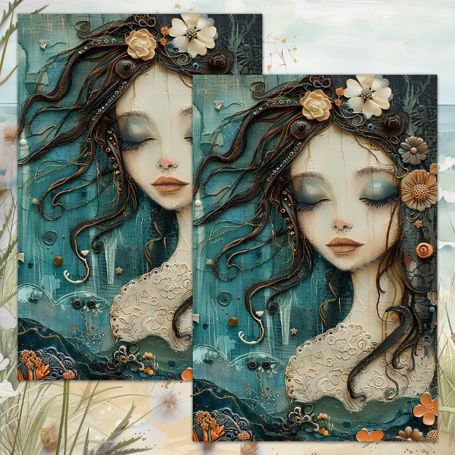 MOUSSELINE LE PETIT PAPIER EN TISSU DE DÉCOUPAGE MERMAID (THE LITTLE MERMAID DECOUPAGE TISSUE PAPER)