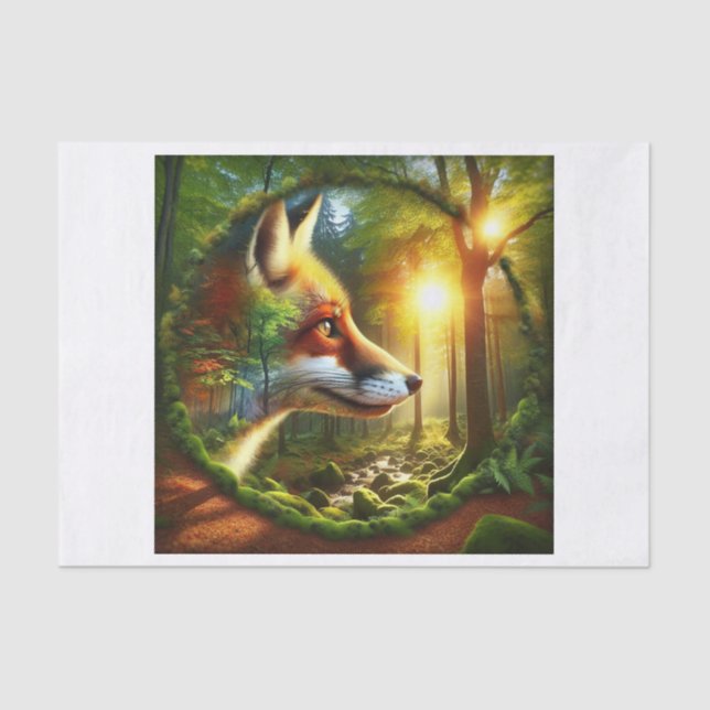 Mousseline Le renard des bois dans le papier de découpage for (Recto)