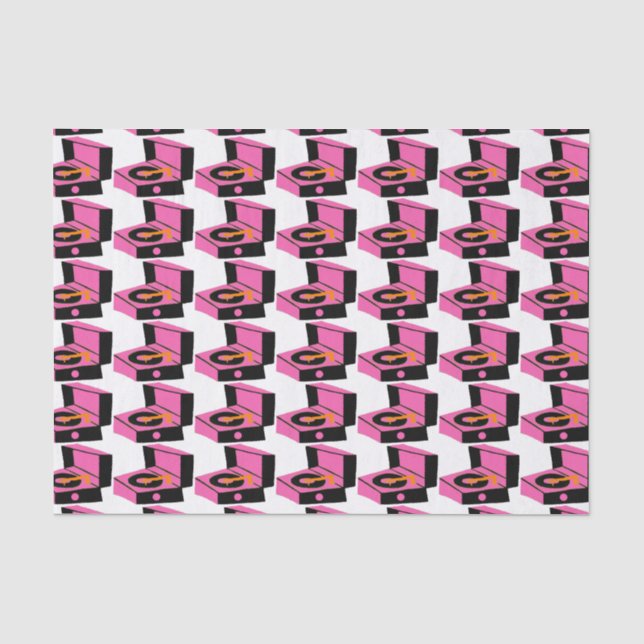 Mousseline Lecteur de disques roses Houndstooth papier de tis (Recto)