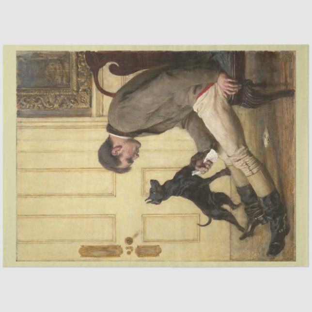 Mousseline L'homme et son chien papier de découpage (Recto)