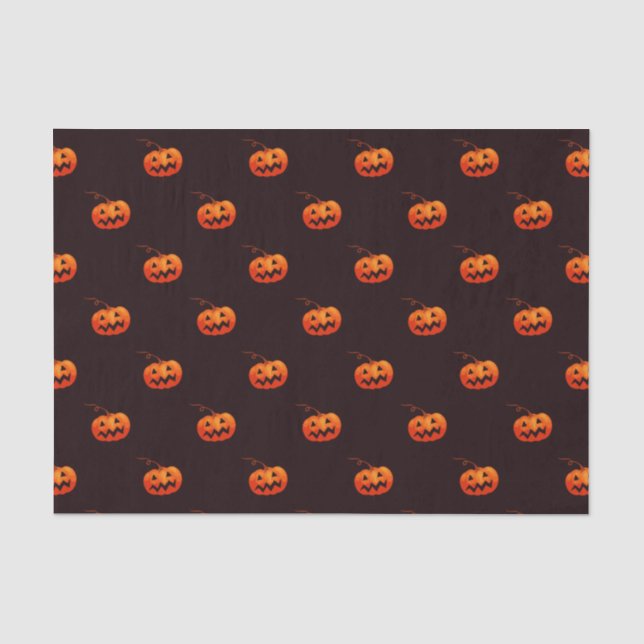 Mousseline Little Jack O'Lanterns 10lb Papier de tissus, blan (Recto)
