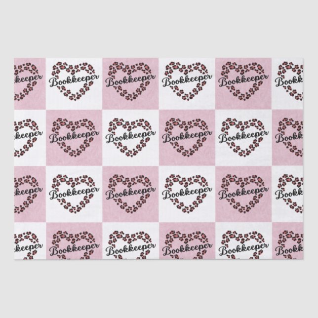 Mousseline Livre Leopard Heart Frame Papier Tissu (Recto)