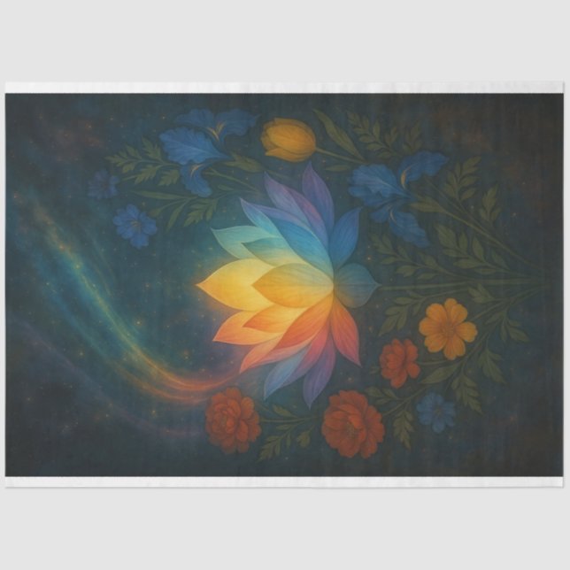 Mousseline Lotus rayonnant dans le papier de découpage lumine (Recto)