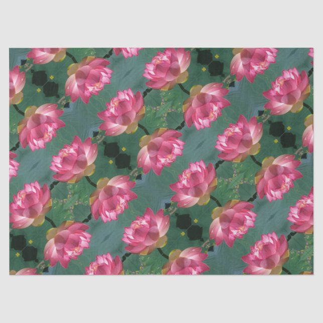 Mousseline Lotus rose - Papier Tissu (Recto)