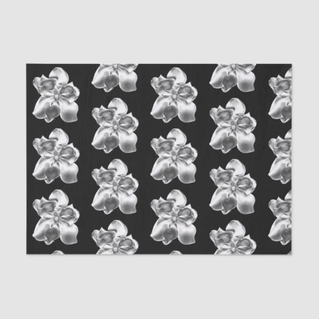 Mousseline Magnolias métalliques sur papier de tissu (Recto)