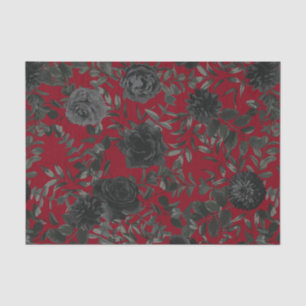 Mousseline Mariage gothique rouge et noir Rose papier