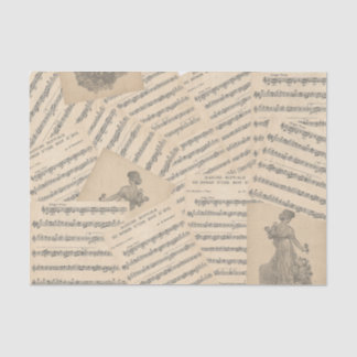 Mousseline Mariage vintage français Mars Musique Tissu Papier