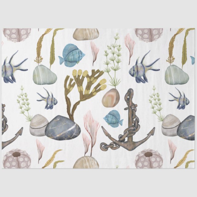 Mousseline Marine Life Series Design 30 Tissus Papier (Recto)