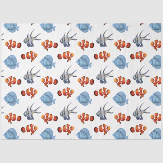 Mousseline Marine Life Series Design 4 Tissu Papier (Recto)