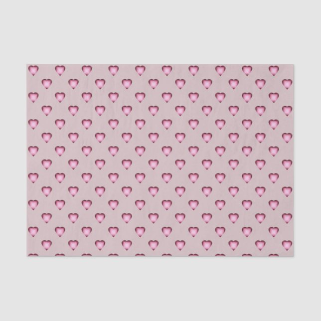 Mousseline Mauve Coeurs Tiny brillants Papier Tissu (Recto)