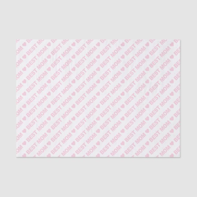 Mousseline Meilleure maman rose pâle sur papier de tissus bla (Recto)