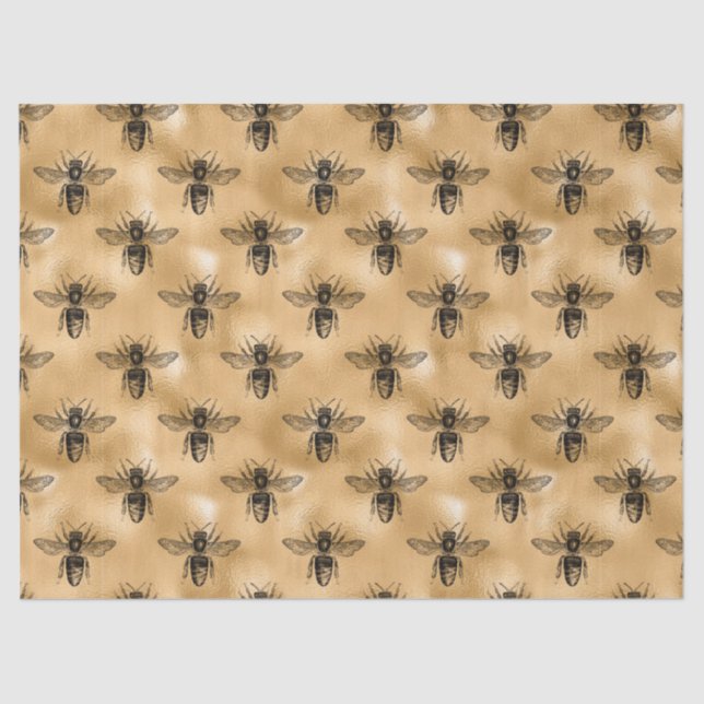 Mousseline Miel Bee Series Design 14 Tissu Papier (Recto)