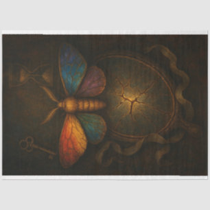 Mousseline Miroir craqué Moth et papier de découpage clé LGBT