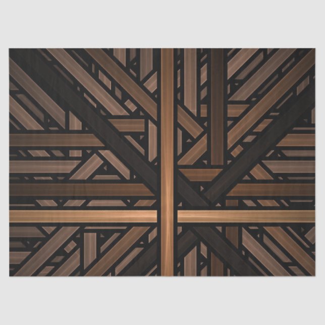 Mousseline Motif bois Design Découpage Papier de tissus (Recto)