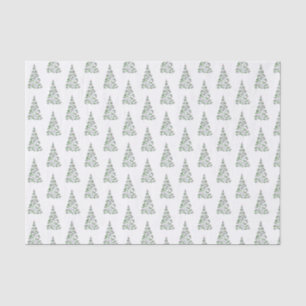 Mousseline Motif d'aquarelle en papier de Noël Arbre