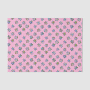 Mousseline Motif des flocs de neige en papier de tissu rose d